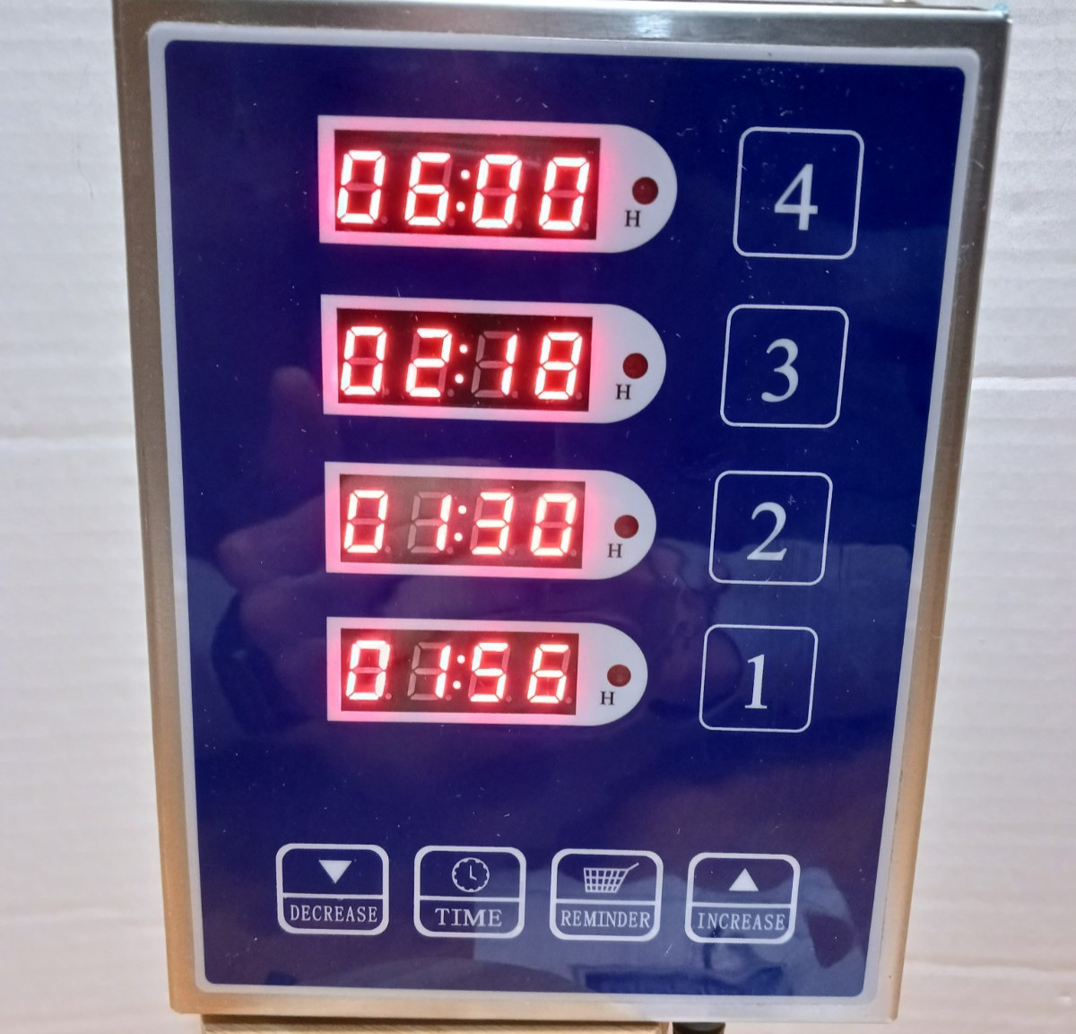 4 Channel - Commercial Kitchen Timer - LED Display / Alarm - 110v - Tested