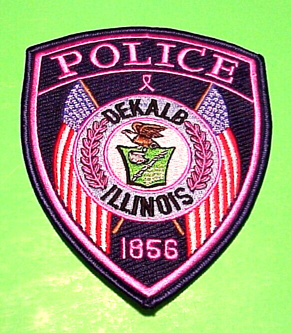 DEKALB  ILLINOIS   PINK  ( BREAST CANCER AWARENESS )  IL  5 1/4" POLICE PATCH