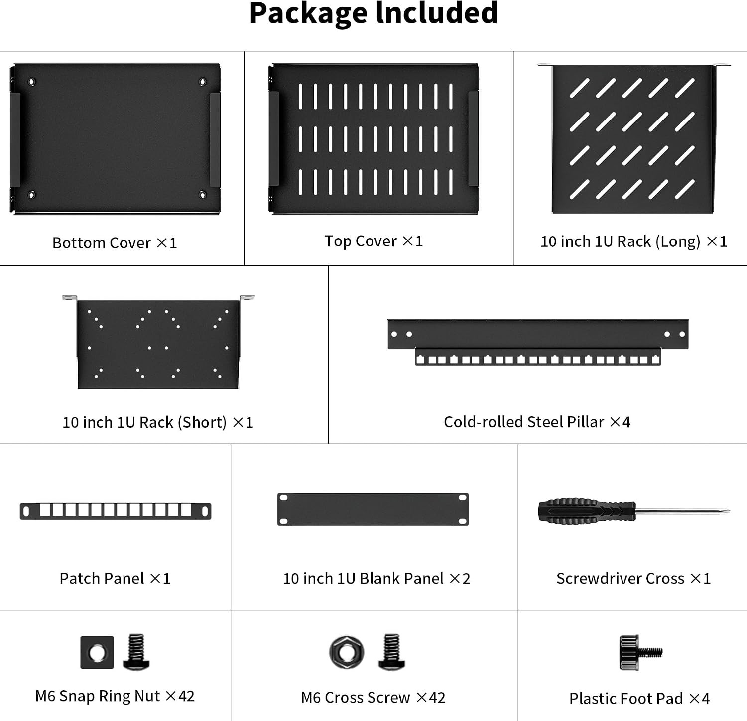 Compact 8U Mini Server Rack Cabinet for Network & A/V Equipment, Black