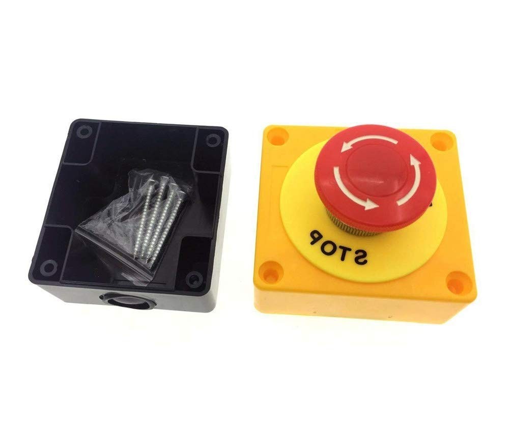 mxuteuk 22mm 2NC Red Mushroom Emergency Stop Push Button Switch Estop AC 660V