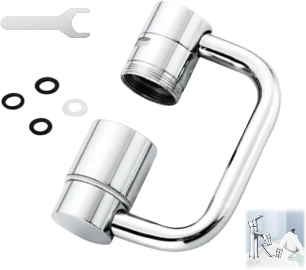 Universal Sink Faucet 1440° Rotatable Faucet Aerator Extension, U Shaped Faucet