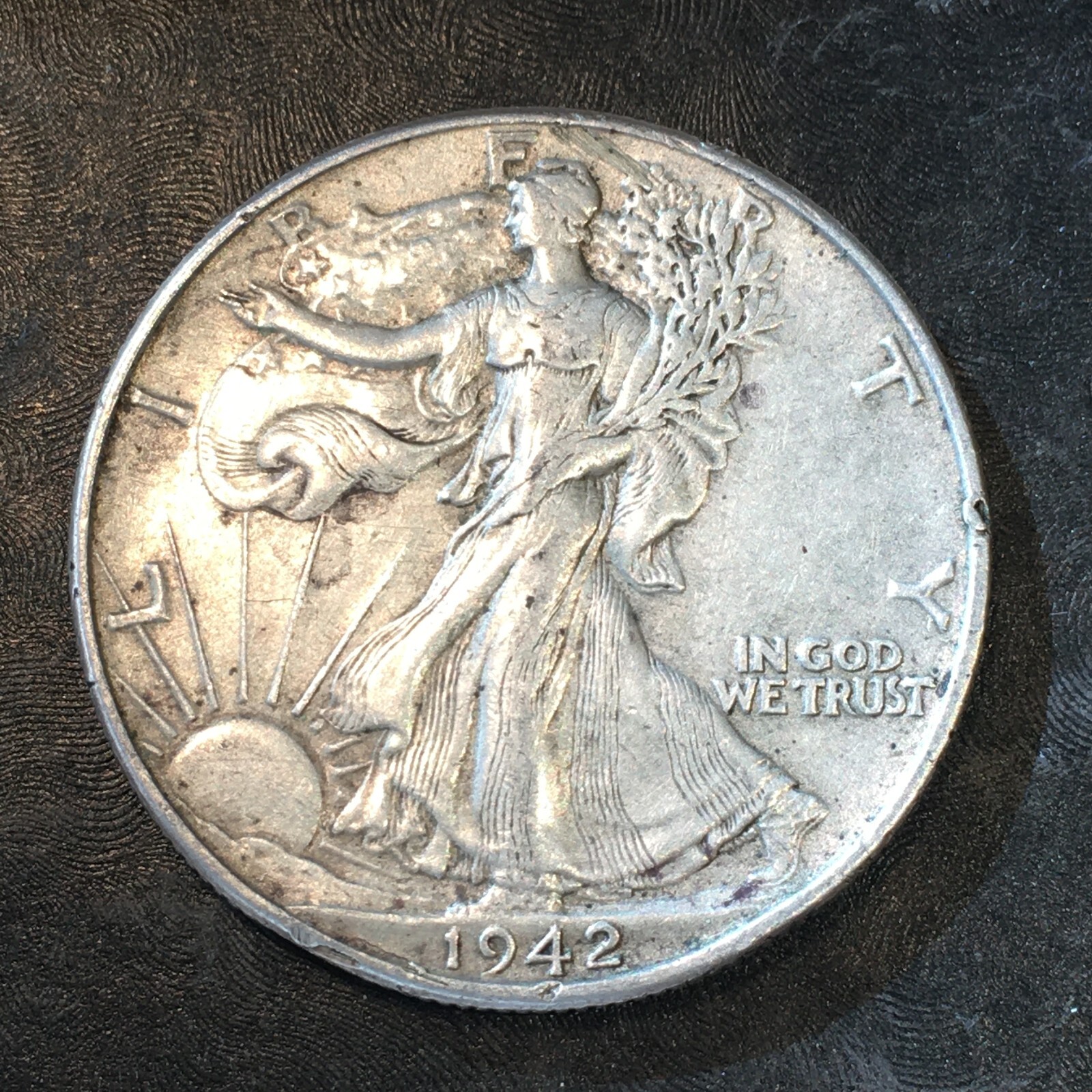 1942 Walking Liberty Half Dollar - Totally Original -High Quality Scans #P909