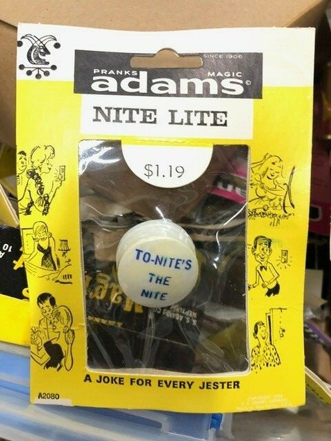 SS Adams Nite Light Tonights the night Gag naughty gift moc old stock wholesale