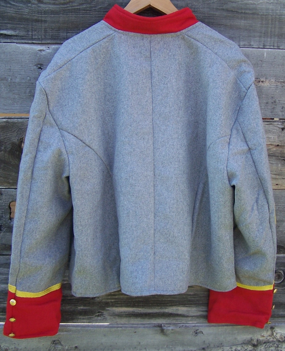 civil war confederate reenactor artillery shell jacket with 4 row braids 50