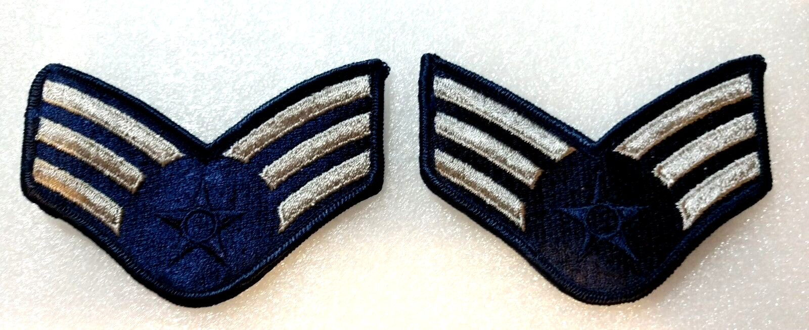 2 Vtg Subdued Star USAF Air Force Senior Airman Patch NOS New 1970s?