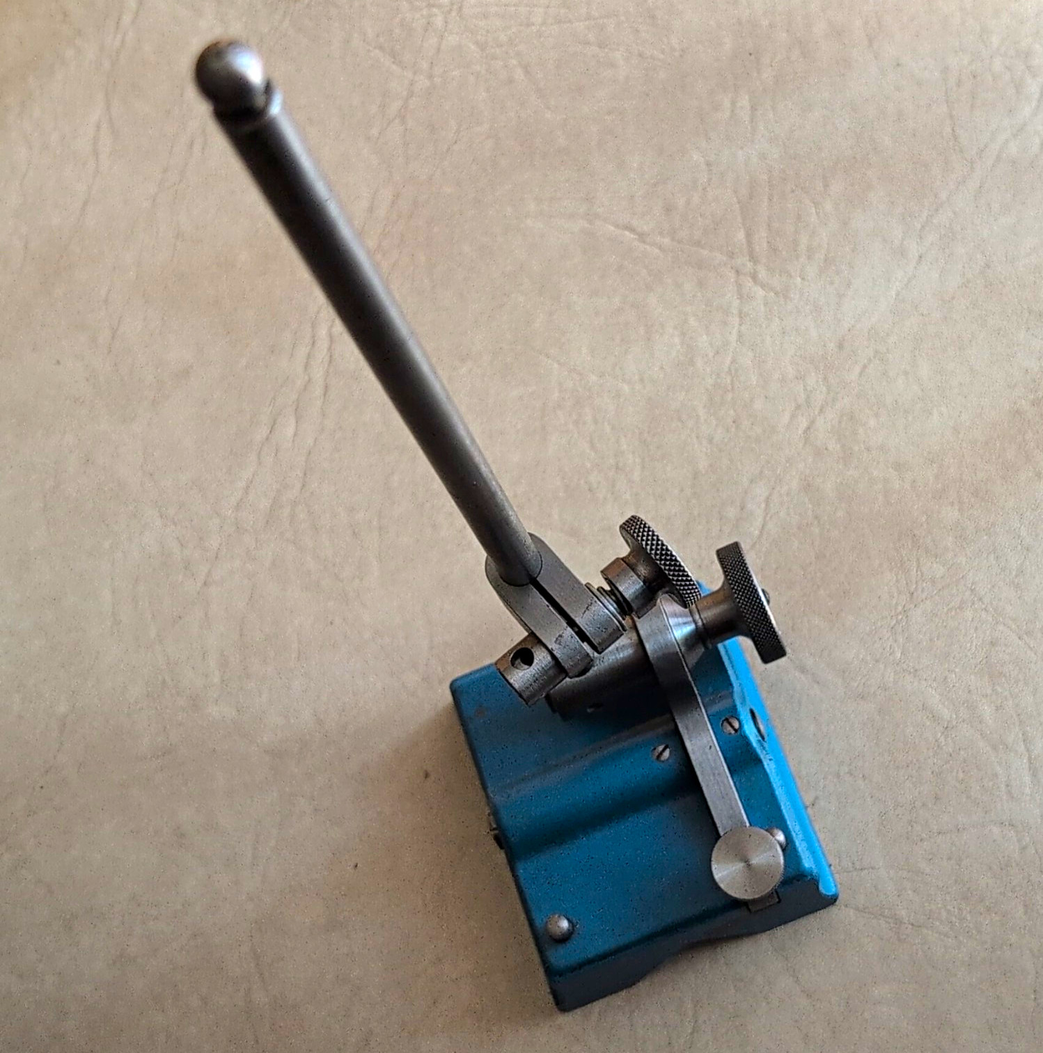 Magnetic Base Dial Indicator Holder Stand w/ Adjustable Rod Arm, Blue