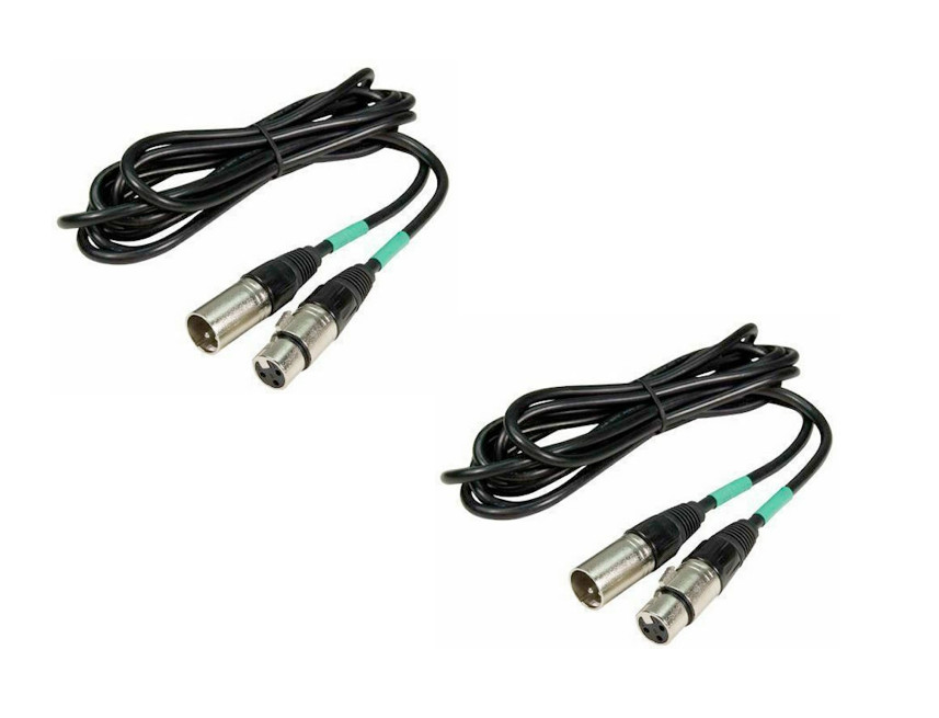 2x CHAUVET DJ 3-Pin DMX Cable (Black, 10')