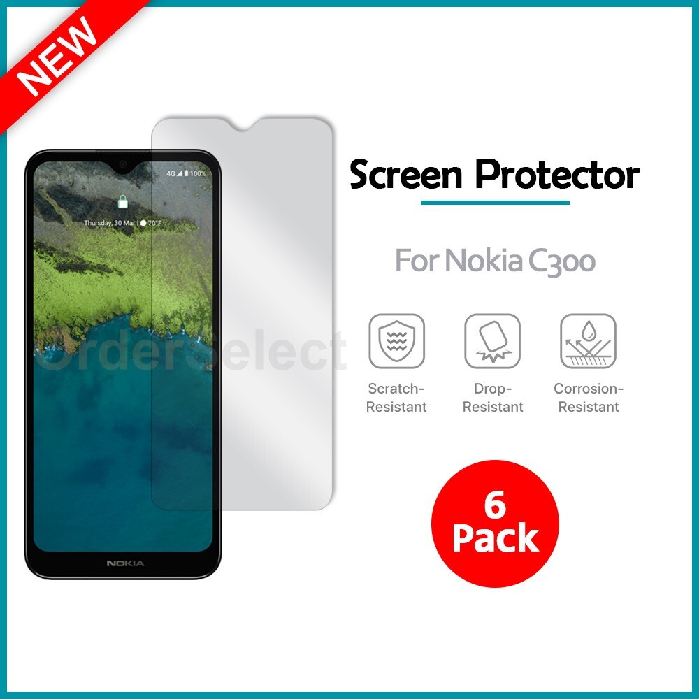 6-Pack LCD Ultra Clear HD Screen Shield Protector for Android Phone Nokia C300