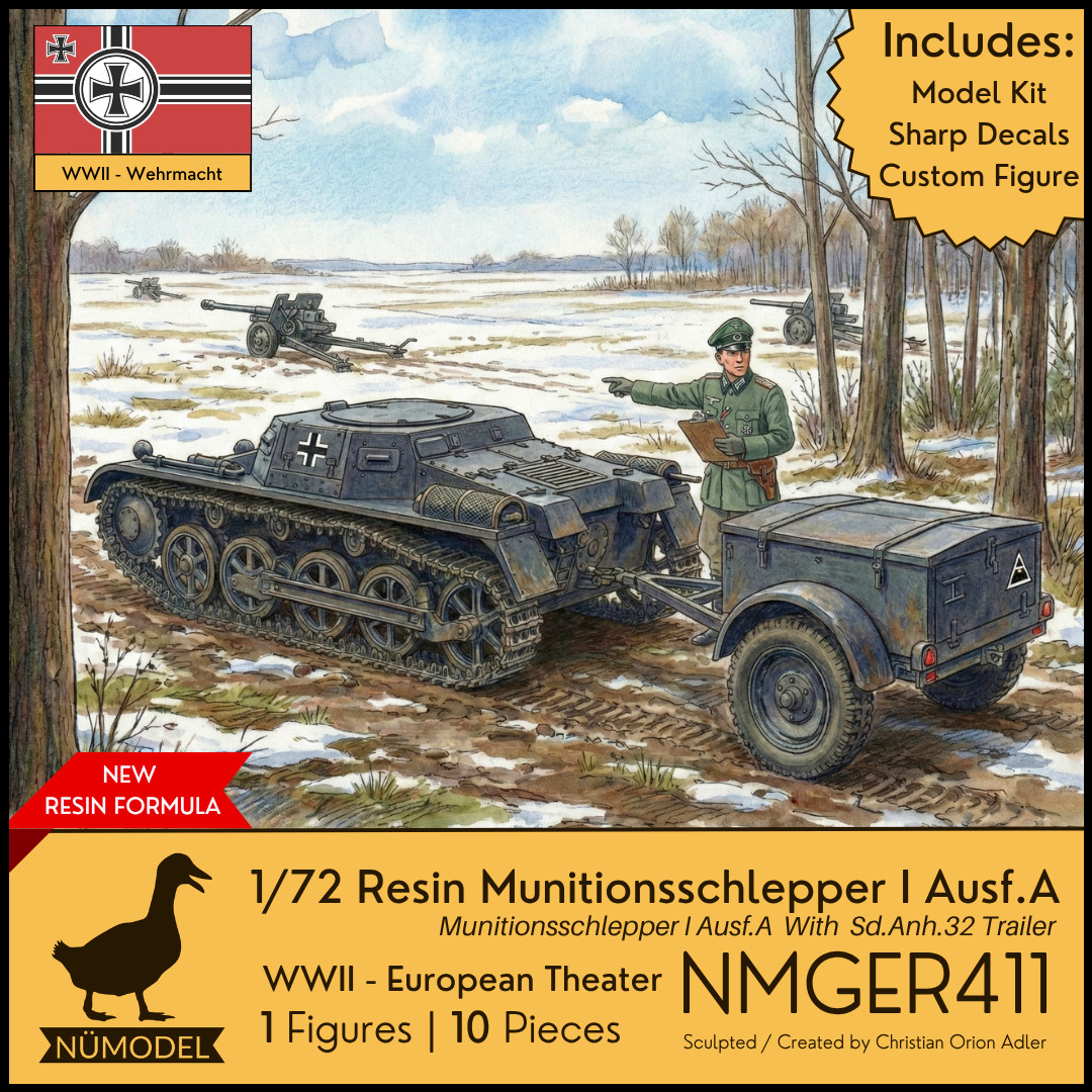 NUMODEL NMGER411 | 1/72 WWII Munitionsschlepper I Ausf A Light Tank w/ Trailer
