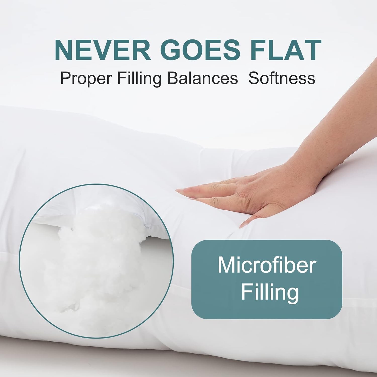 Large Body Pillow Insert- Breathable Full Body Pillow for Side