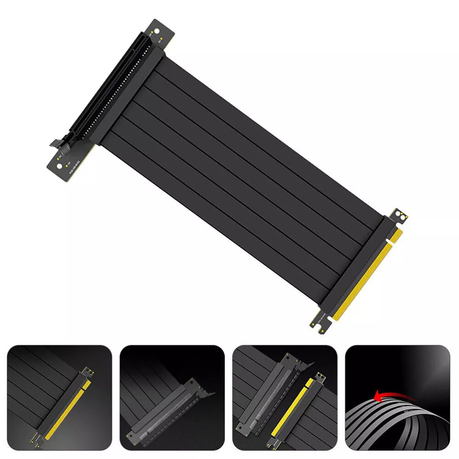 New PCIE 16X 3.0 Riser Cable 90 Degree Graphics Card Extension Cable Accessories