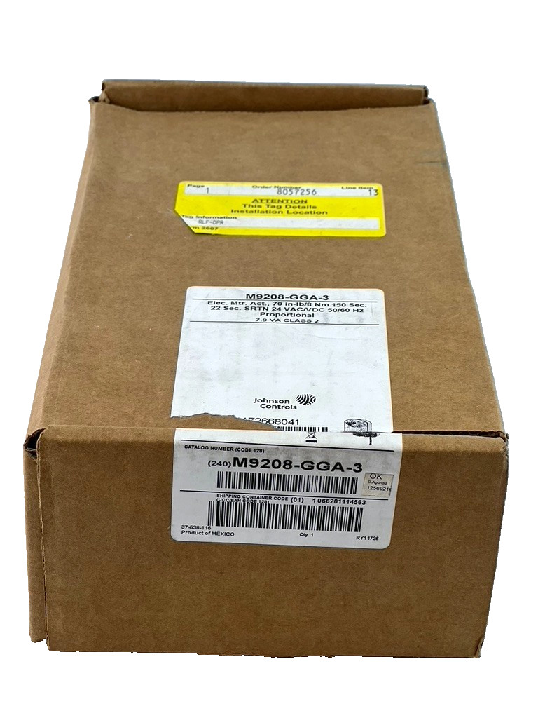 Johnson Controls M9208-GGA-3 Electric Spring Return Damper Actuator 150 SEC.