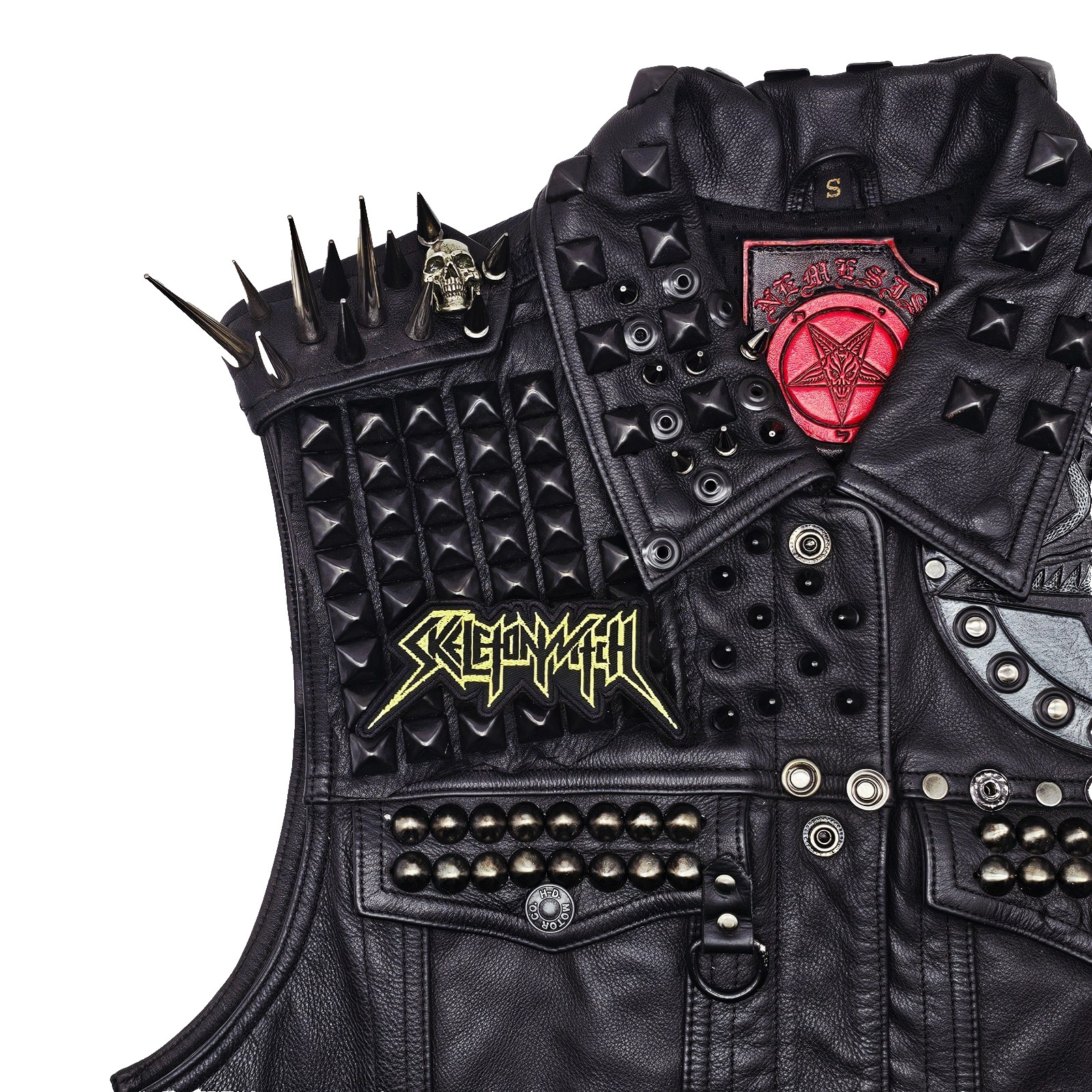 SKELETONWITCH YELLOW LOGO (shaped border) EMBROIDERED PATCH