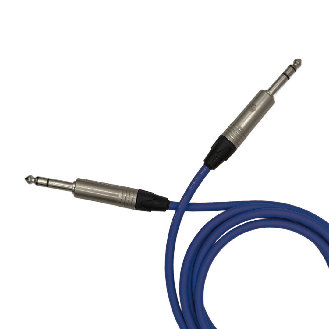 1.5 FT  MOGAMI BLUE TRS CABLE NEUTRIK  1/4" CONNECTORS 2549 NP3X PATCH