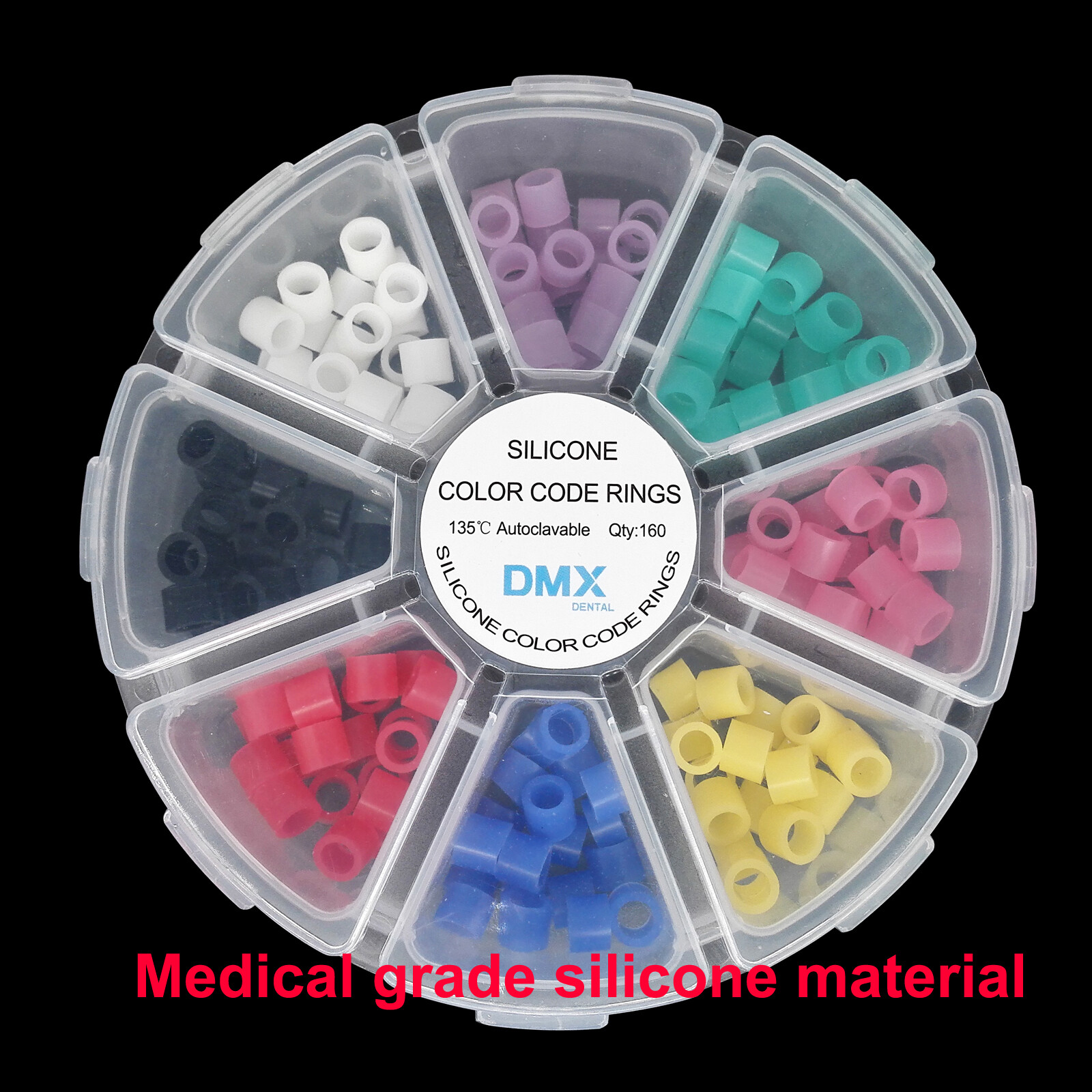 Dental Silicone Instrument Color CODE RING Band Autoclavable Small Asstd 160 Pcs
