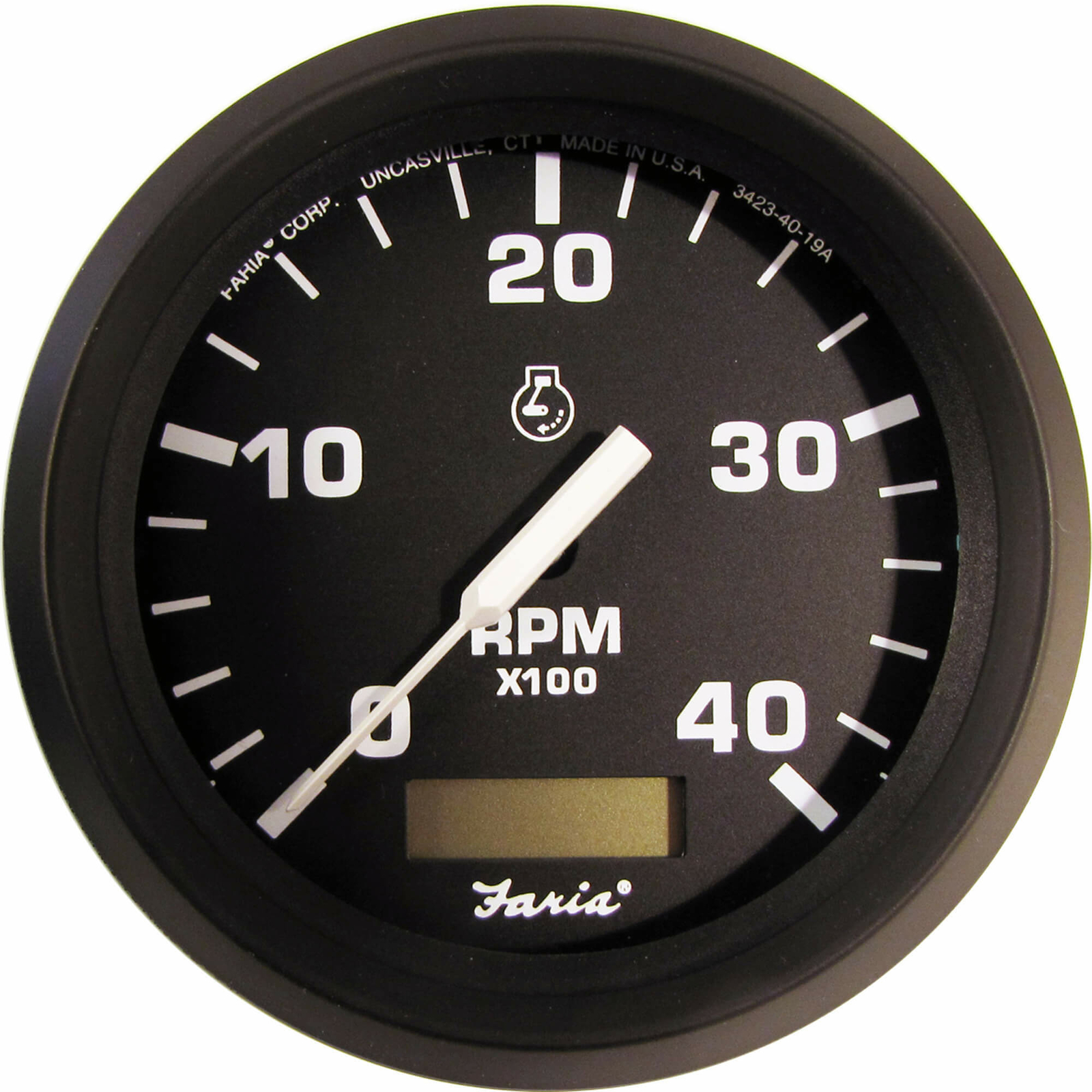 Faria F32834 Euro Tachometer With Hour Meter 4000 RPM TD9102 Size 4