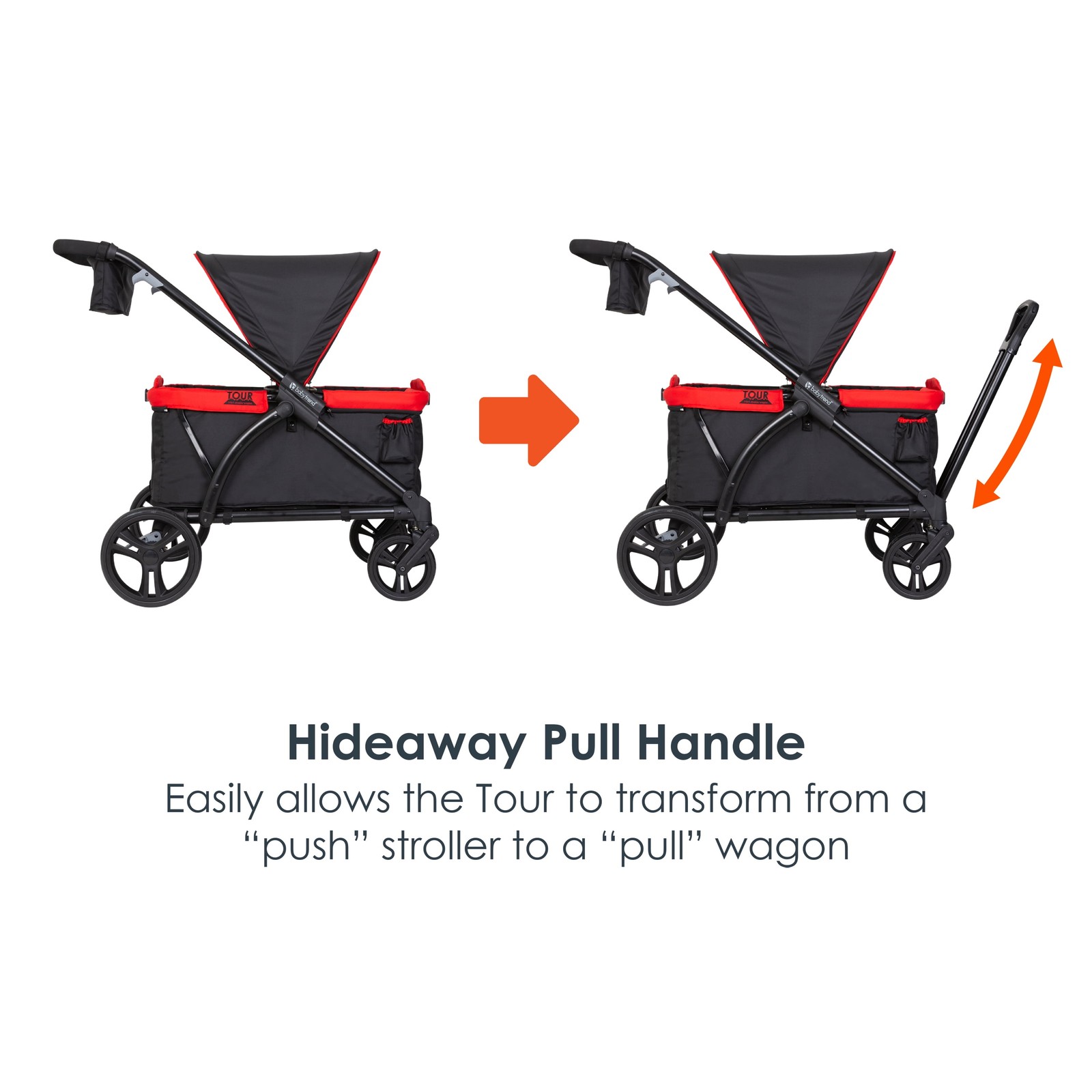 Tour 2-In-1 Stroller Wagon - Mars Red - Red
