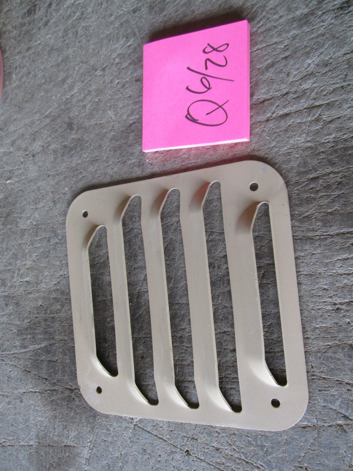 NOS Louvered Vent Panel, 6.5"x6.75", Sand/Tan, for Military Application
