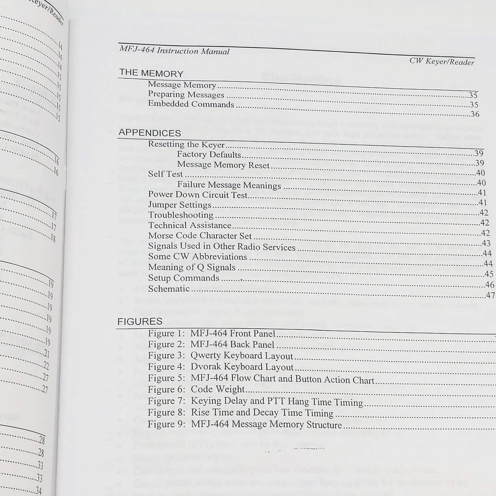 MFJ-464 CW Keyer/Reader Original MFJ Manual
