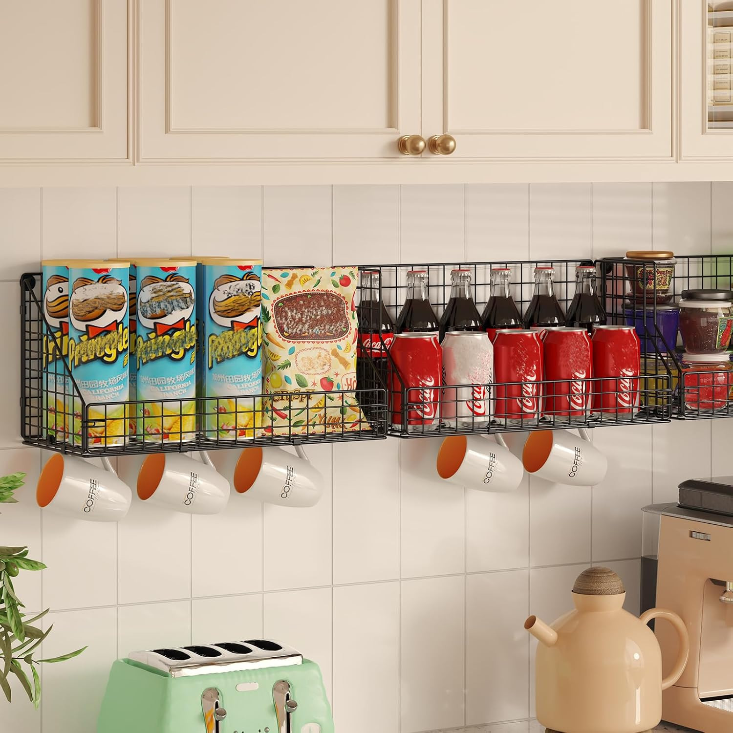 3-Tier Stackable Detachable Snack Organizer (Large Size), Countertop Display/Wal
