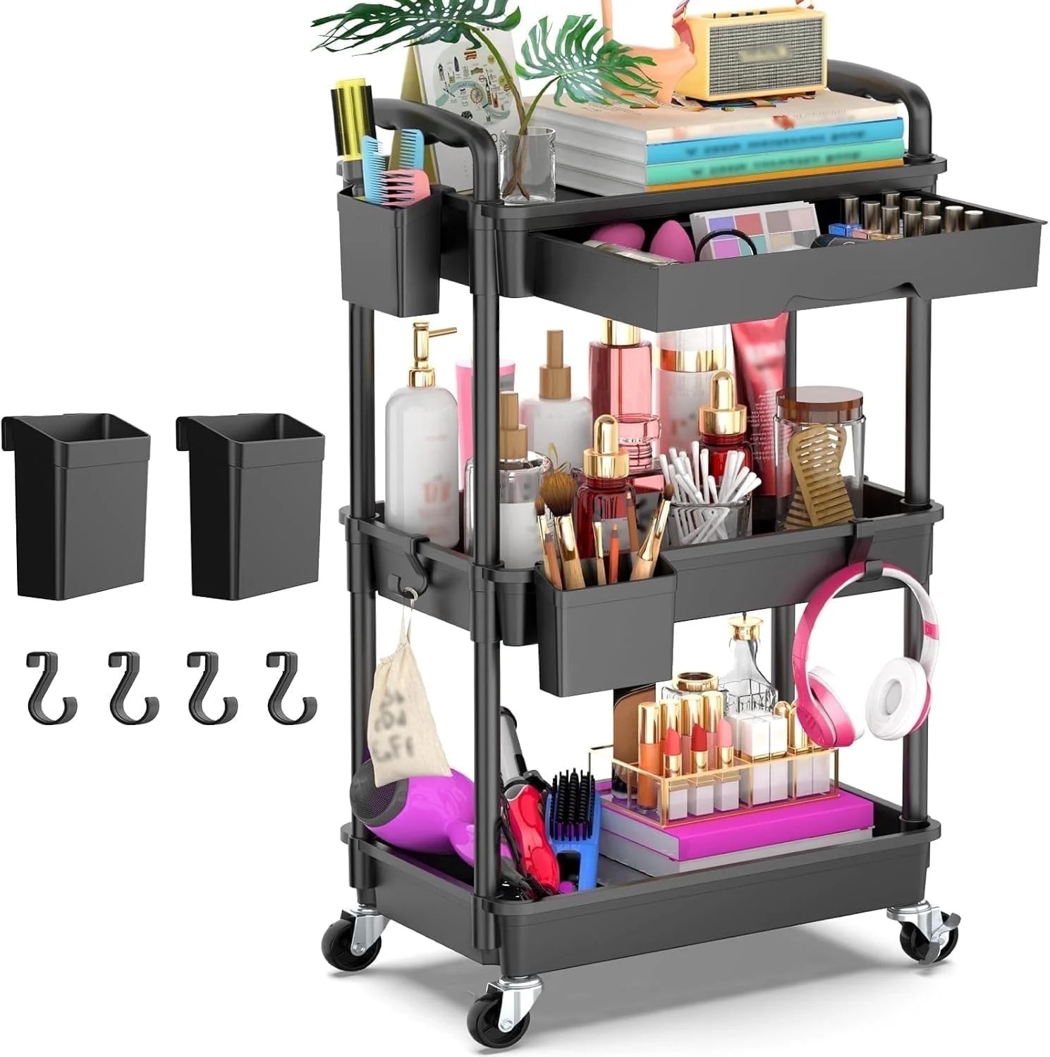 Rolling Utility Cart Organizers Removable Drawer Storage Choose Your Color Size