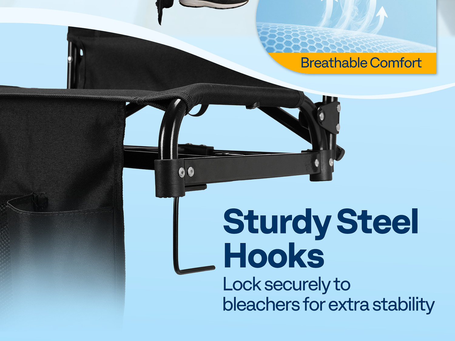 2 Pack Folding Stadium Seats w/ Back Support Portable Bleacher Chairs Cup Holder