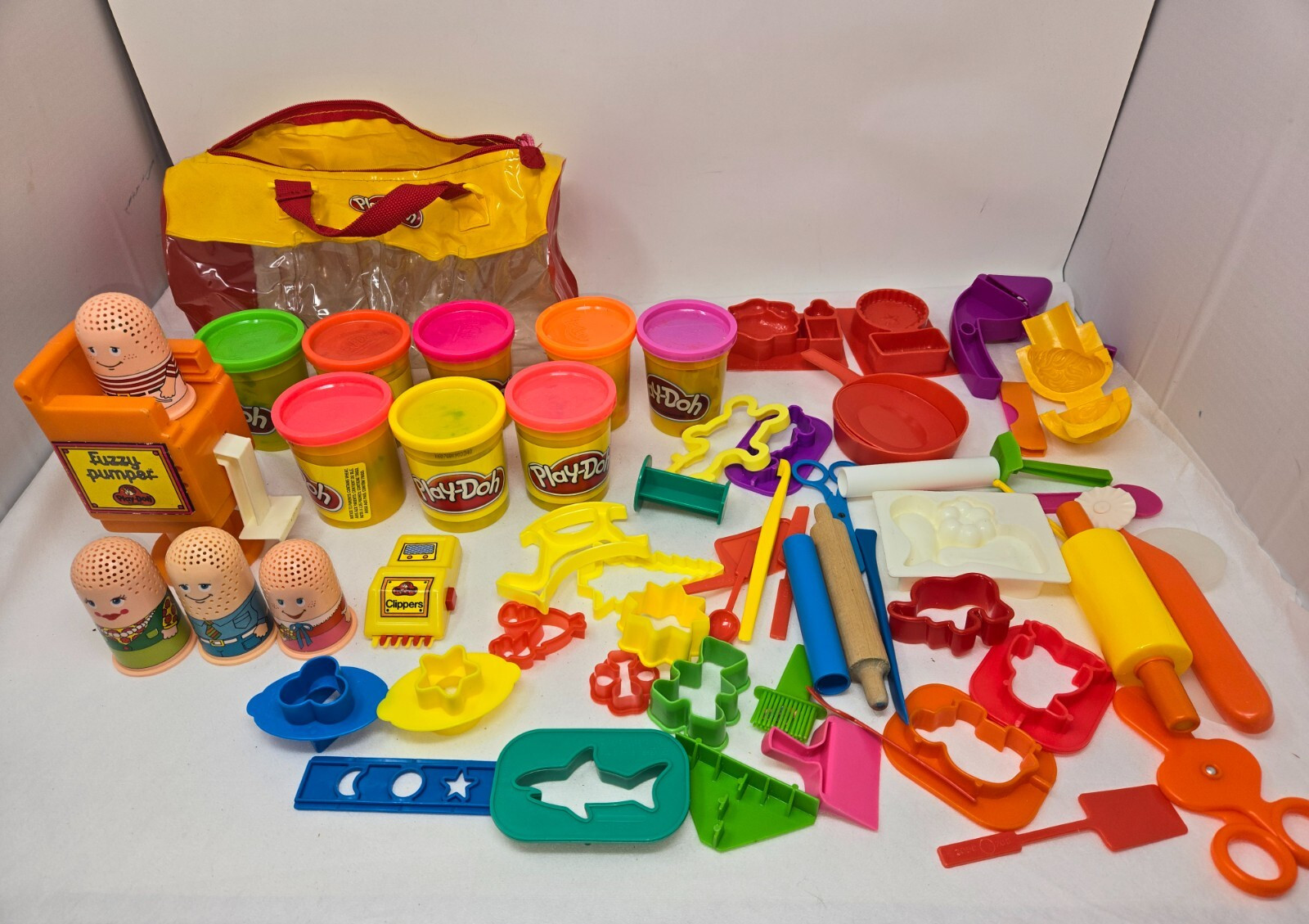 VINTAGE PLAY-DOH PLASTIC TOYS MIXED LOT 70'S-90'S FUZZY PUMPER KENNER