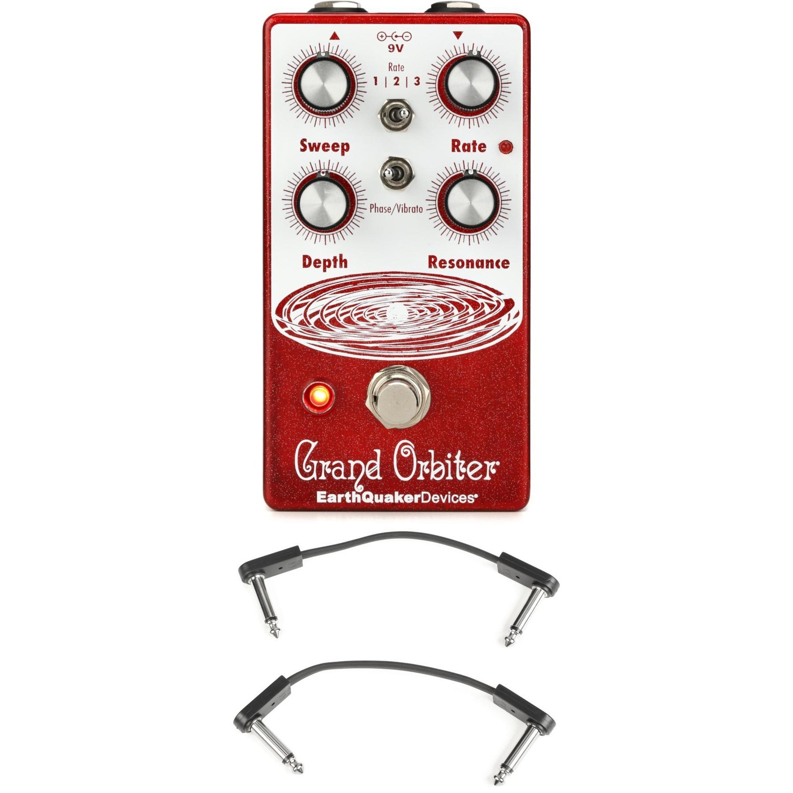 EarthQuaker Devices Grand Orbiter V3 Phaser Pedal with EBS Patch Cables