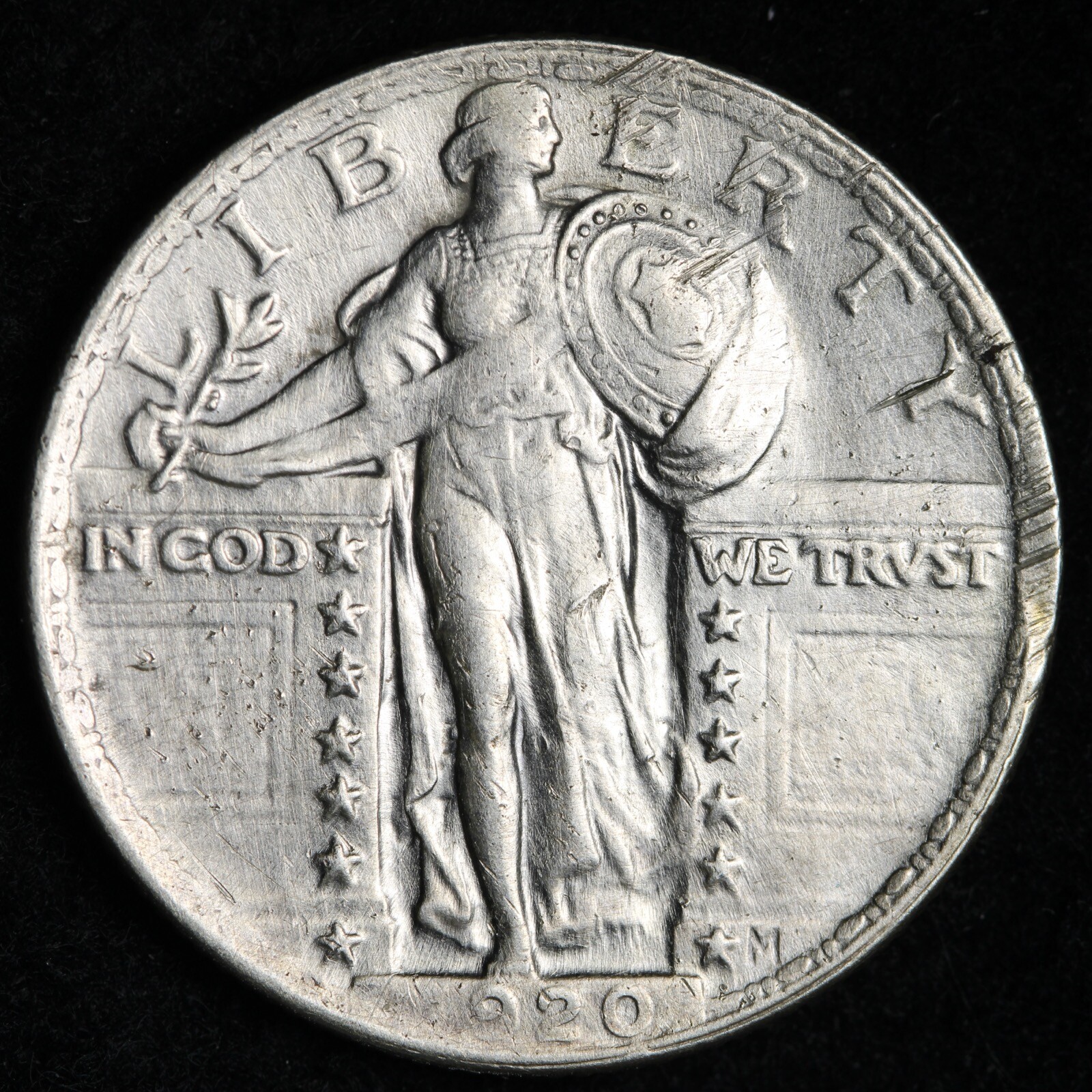 1920 Standing Liberty Quarter AU E847 TFW