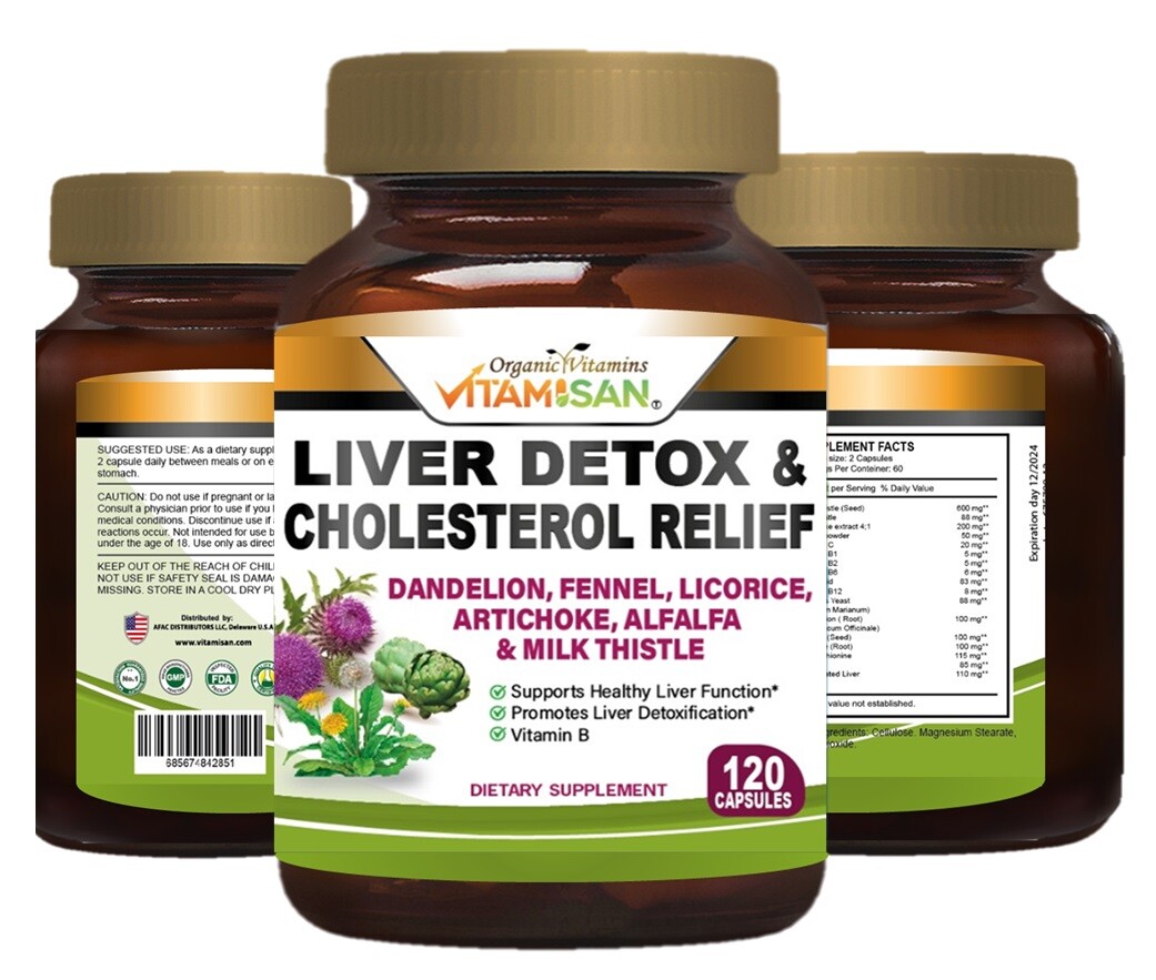 new liver cleanse detox & repair formula liver supplement & thistle 120 CAPSULES