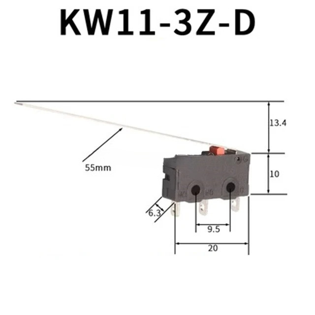 10 PCS  KW11-3Z-D  Micro Switch 2/3Pin NO/NC Mini Limit Switch 5A 250VAC