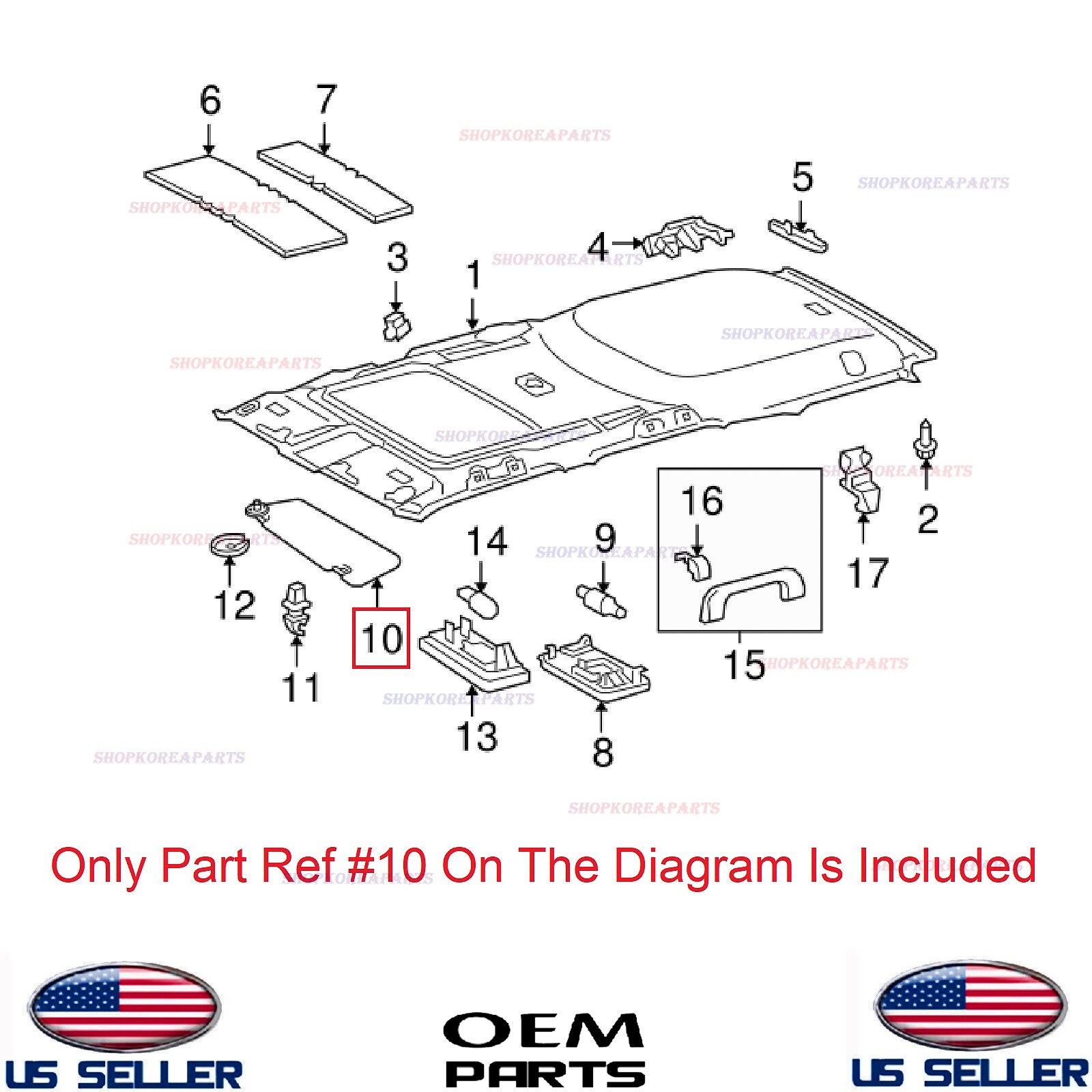 ✅Genuine✅ Sun Visor Front LEFT Driver Side GRAY ⭐OEM⭐ Toyota 4Runner 2010-2024