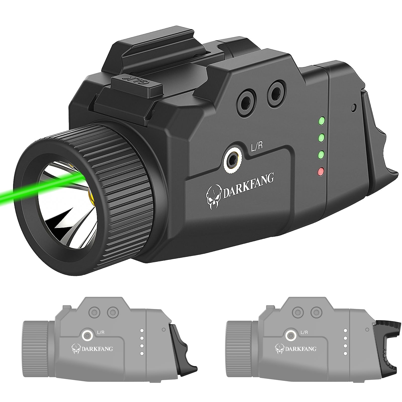 DARKFANG 1000 Lumen Tactical Weapon Light Laser Combo with High and Low Rear ...