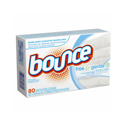Bounce 80070 Fabric Softener Dryer Sheets, Fragrance Free, 80-Ct. - Quantity 1