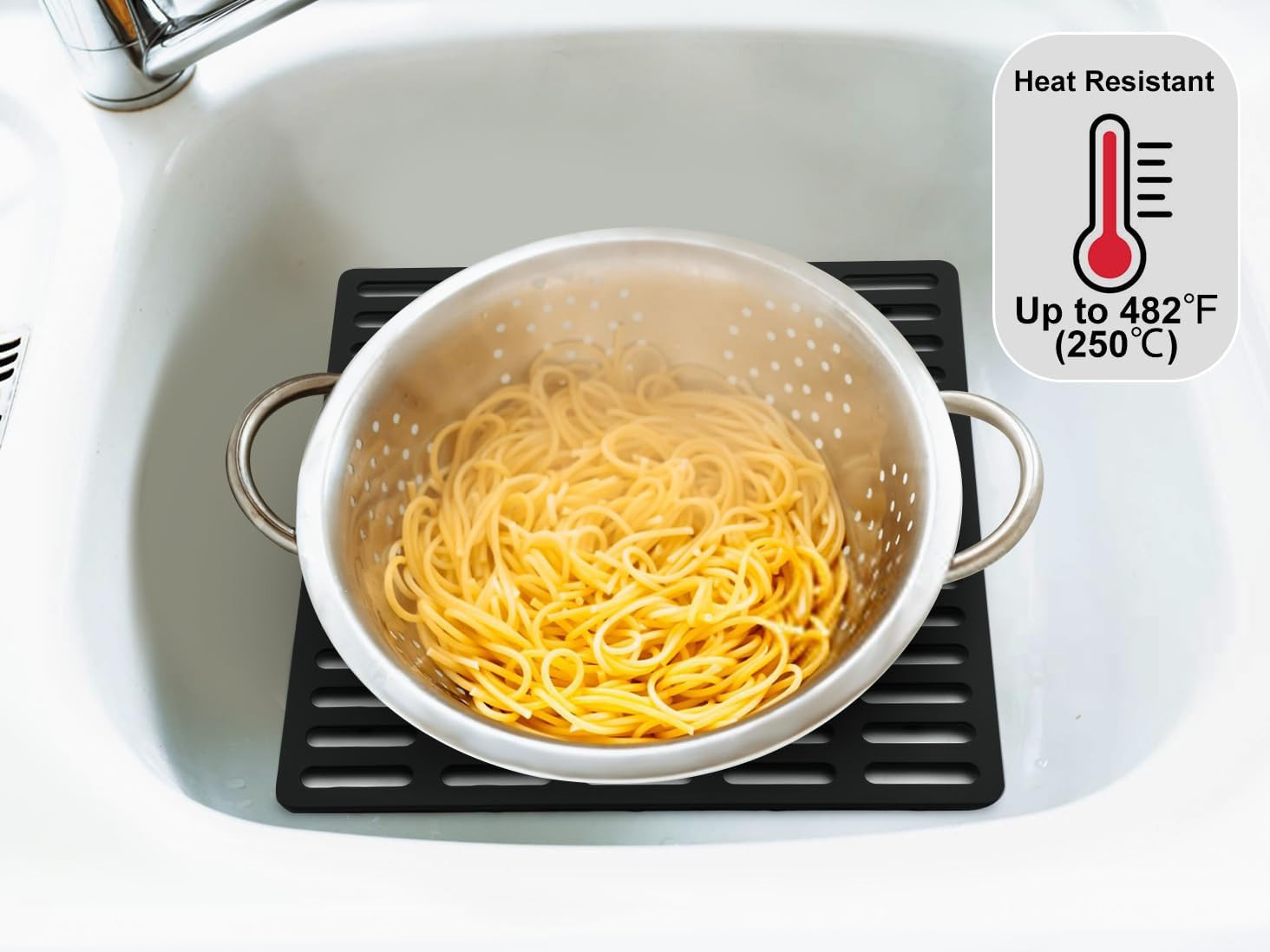 Kitchen Sink Mat, Sink Protector, Silicone Mat, Heat Resistant, No Smell | Silic
