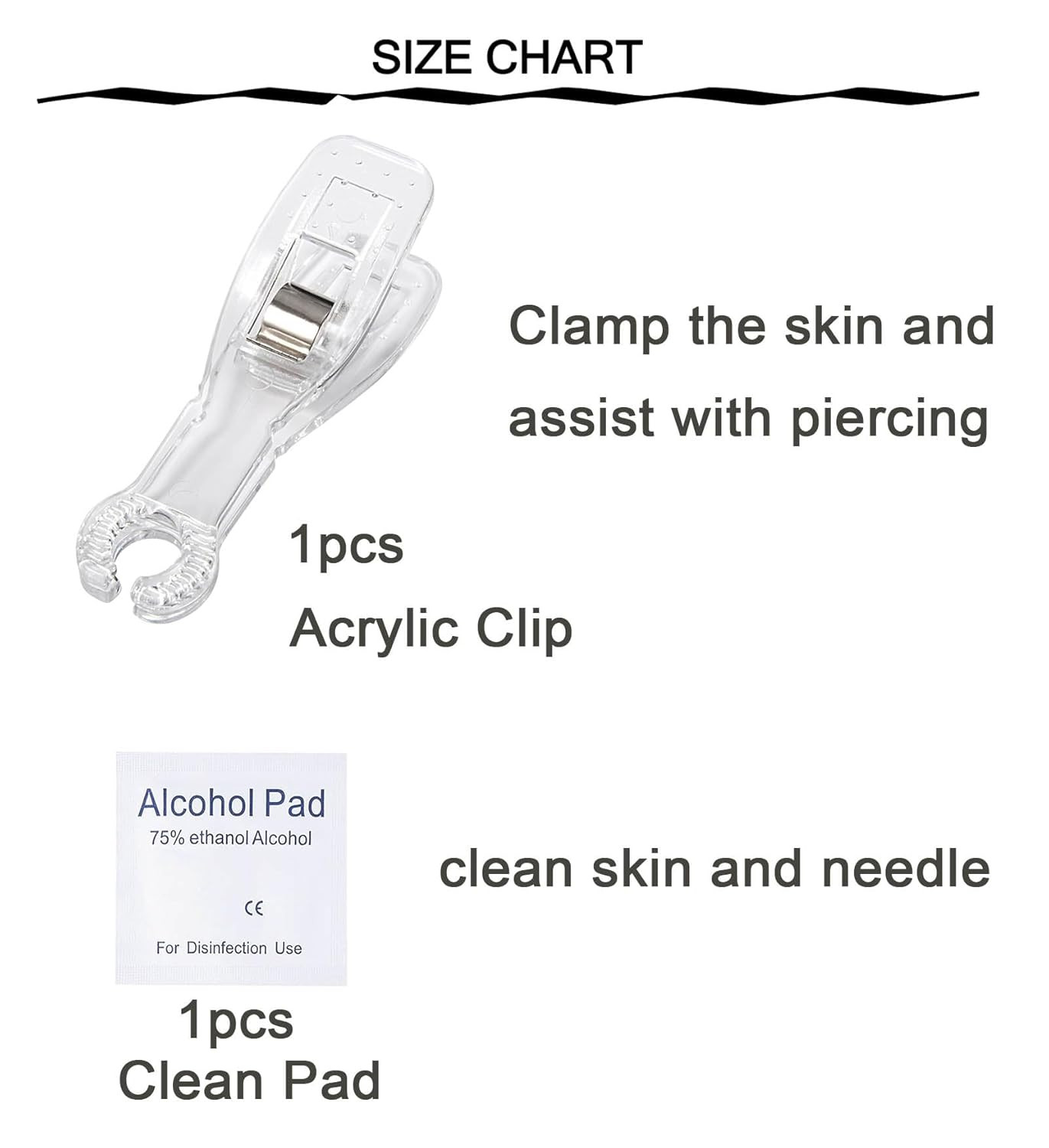 Belly Button Piercing Gun Kit - Silver Navel Piercing Gun
