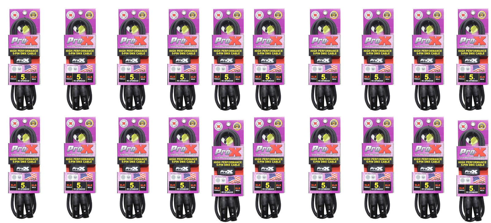 20 ProX 5 Pin High Performance Data Lighting DMX Cable 5FT