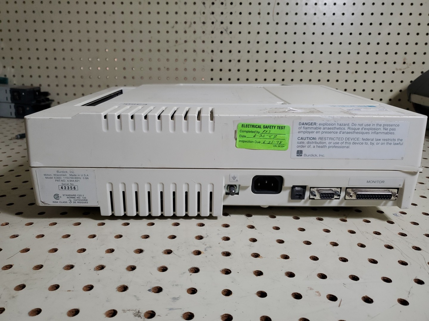 Burdick E350i Interperative Electrocardiograph ECK EKG Machine With Leads 007514