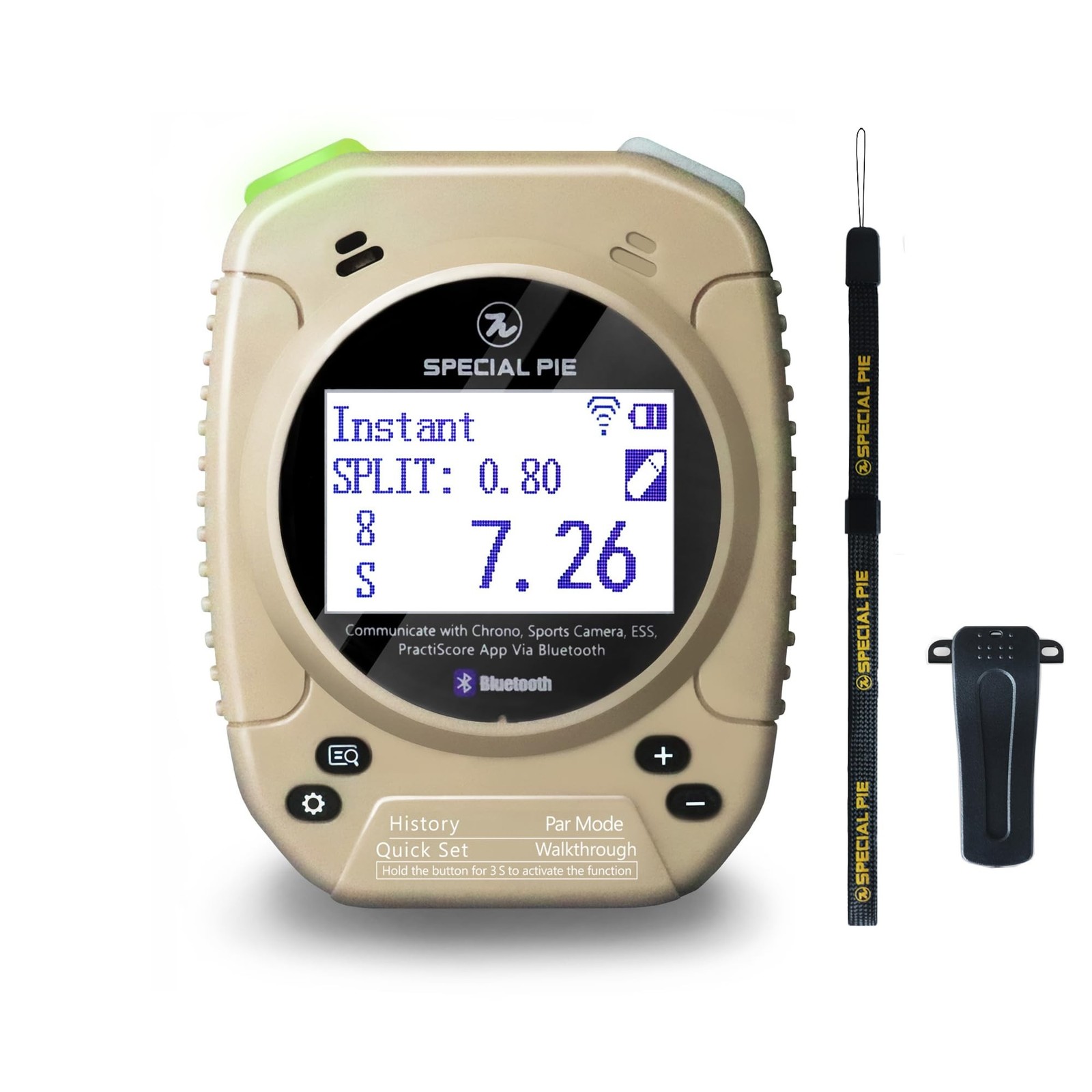 Competition Shot Timer, Big LED Display, USPSA Clubs Khaki