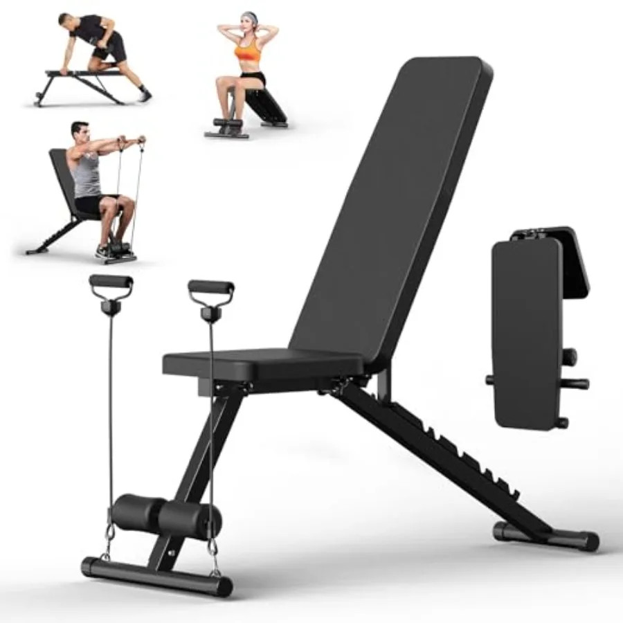 Adjustable Weight Bench for Home Gym Dumbbell Exercise 600LBS Stable Incline Dec