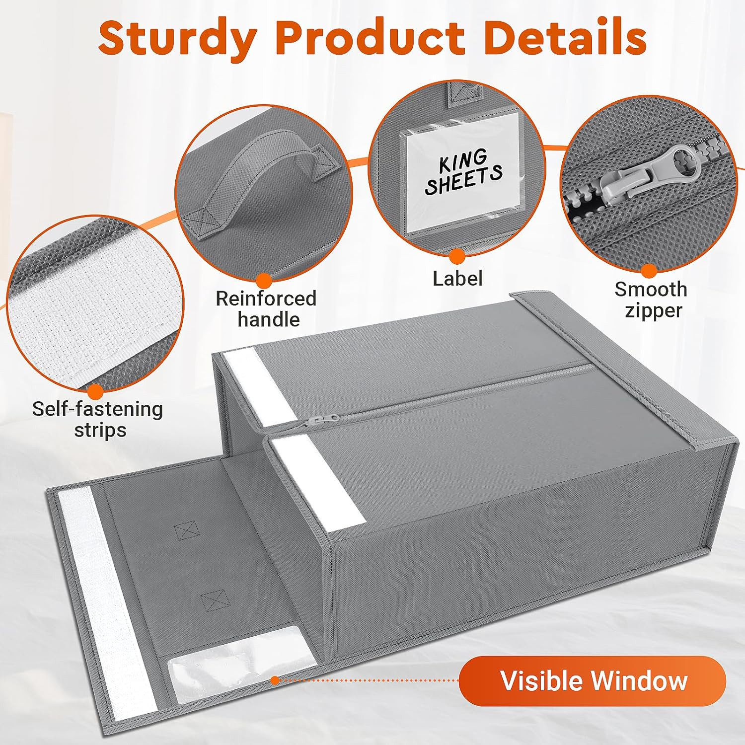 4 Pack Bed Sheet Closet Organizers and Storage,Sturdy Foldable Storage Container