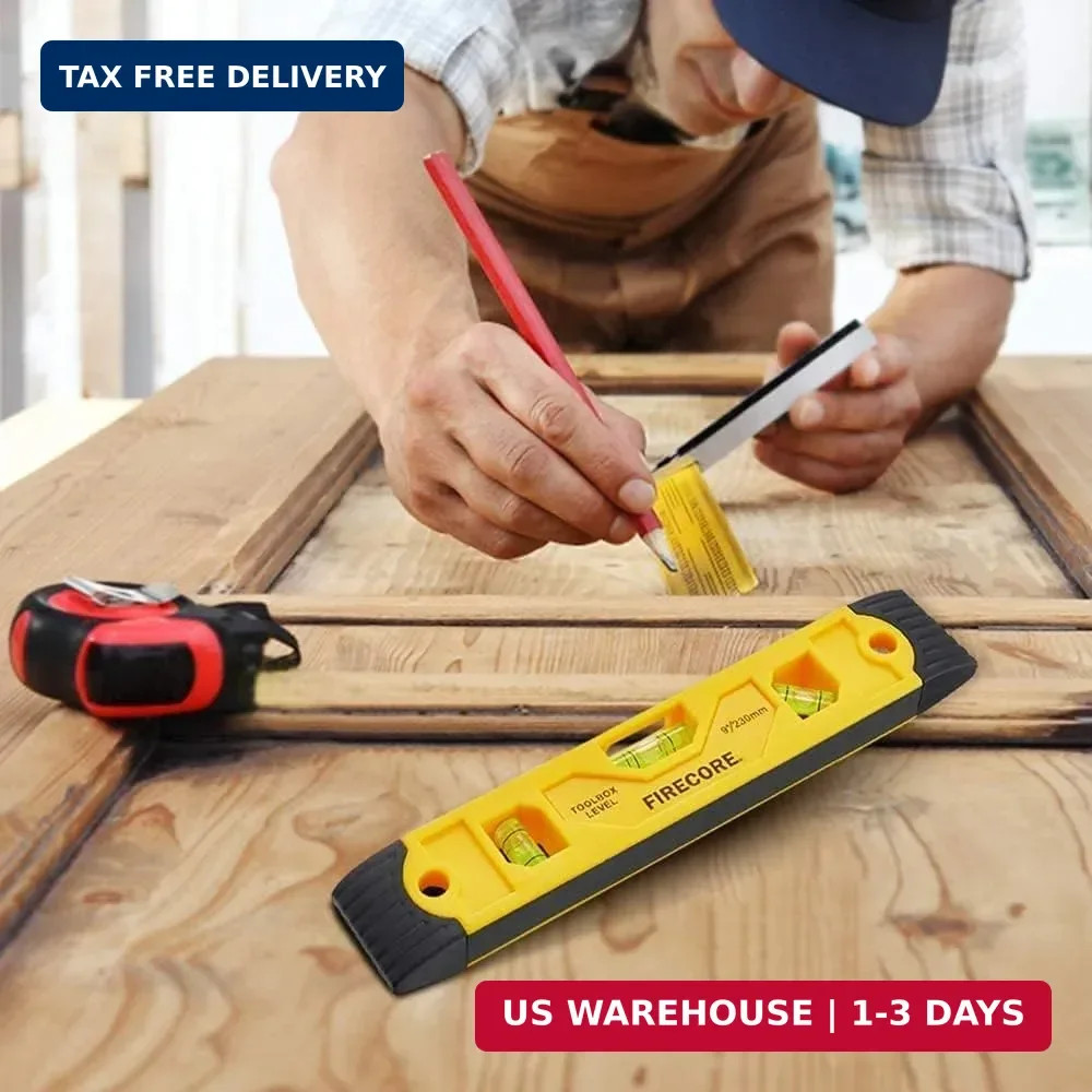 Firecore 3pcs Magnetic Torpedo Level, 9-Inch Shockproof Toolbox Level with 3 Bub