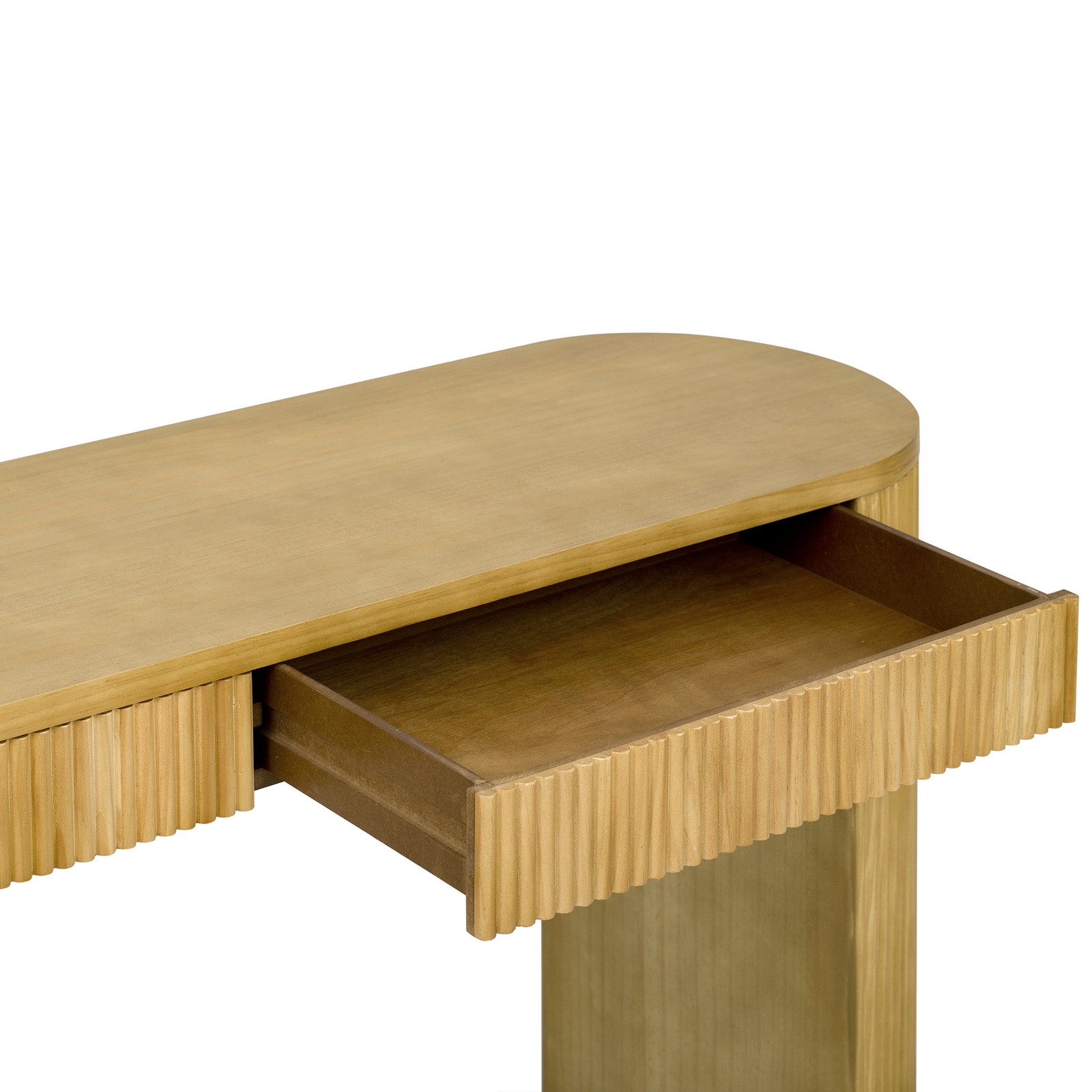 U_STYLE 58.2" Entryway Table with Large Top and Dual Drawers,Console Table wit