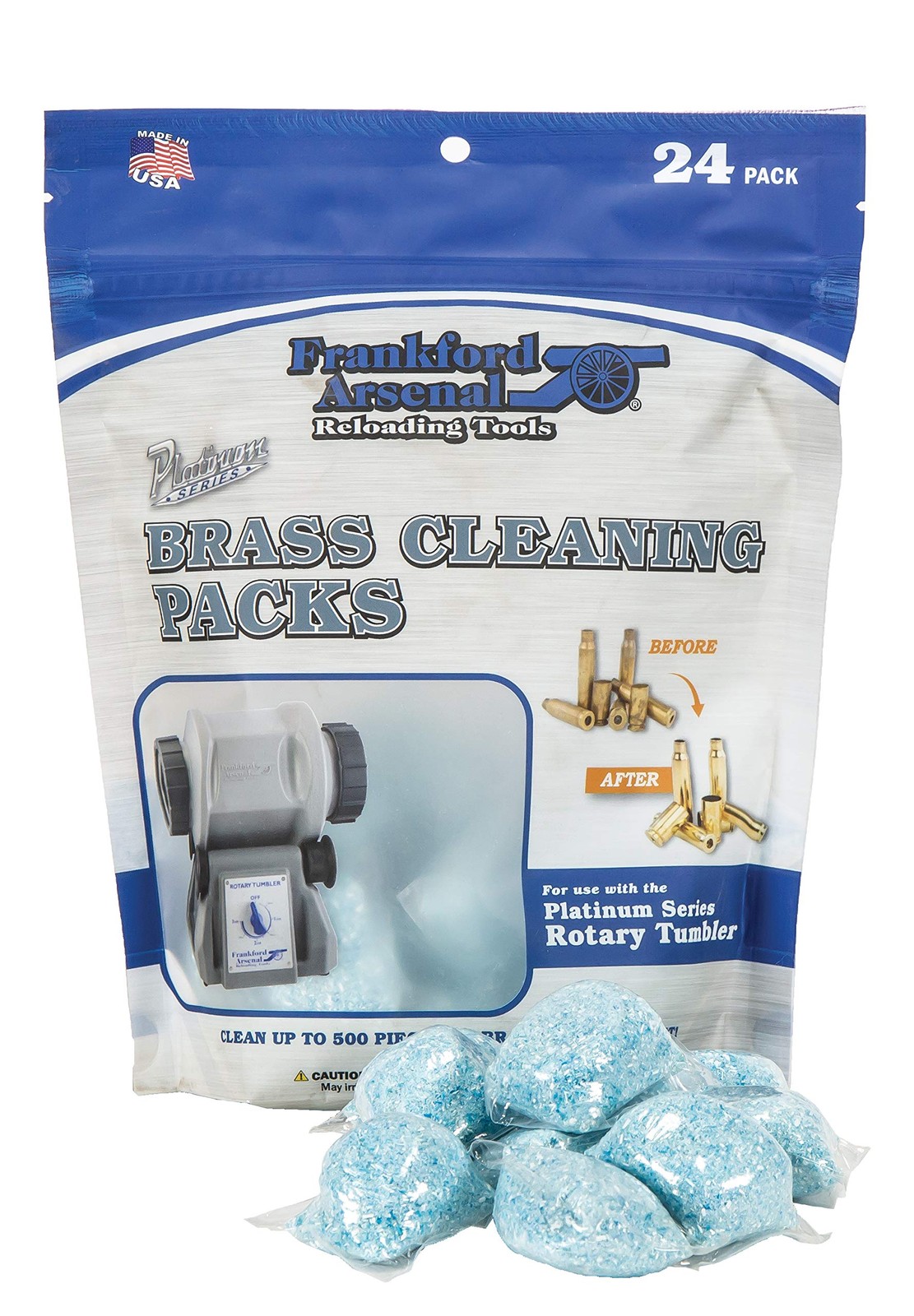 Frankford Arsenal InstaClean Brass Cleaning Packs with 24 Count and Resealable B