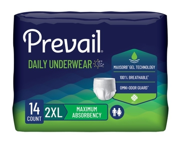Prevail Adult Daily Disposable Underwear XXL Maximum Absorbency 14 Ct