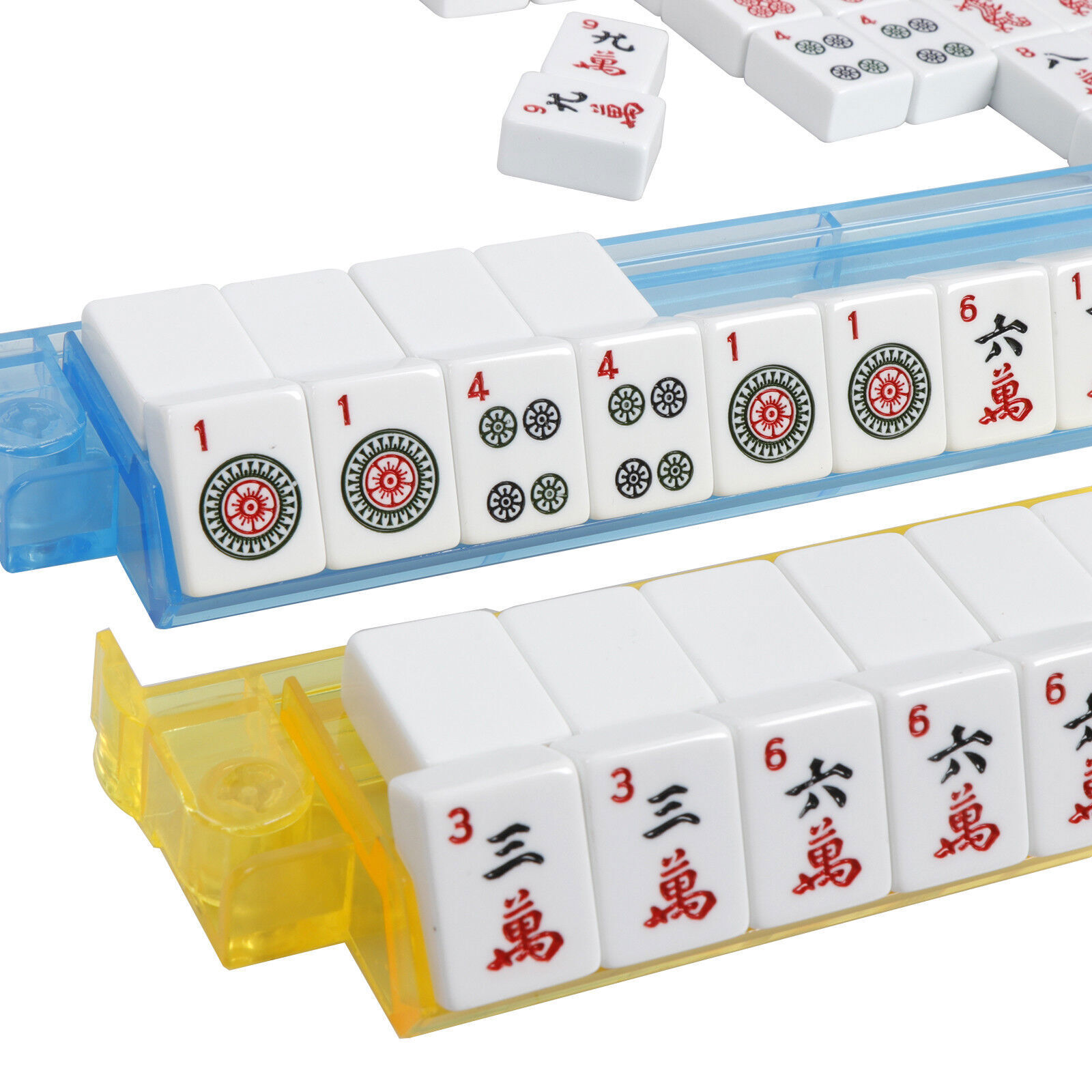 American Mahjong Full 166 Set Collectible Western Mah Jongg Tiles w Pushers