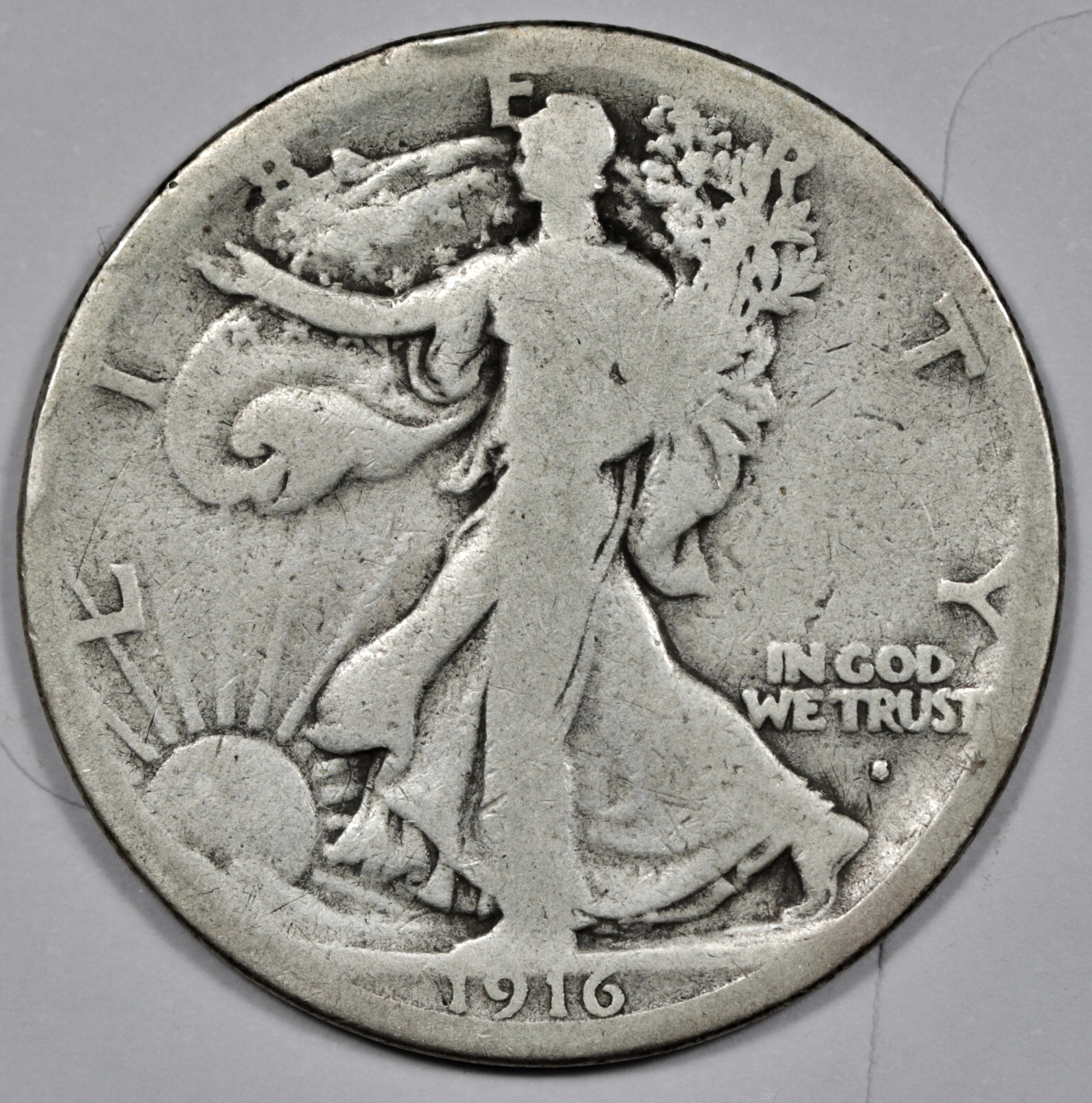 1916-s Walking Liberty Half.  Good.   206457
