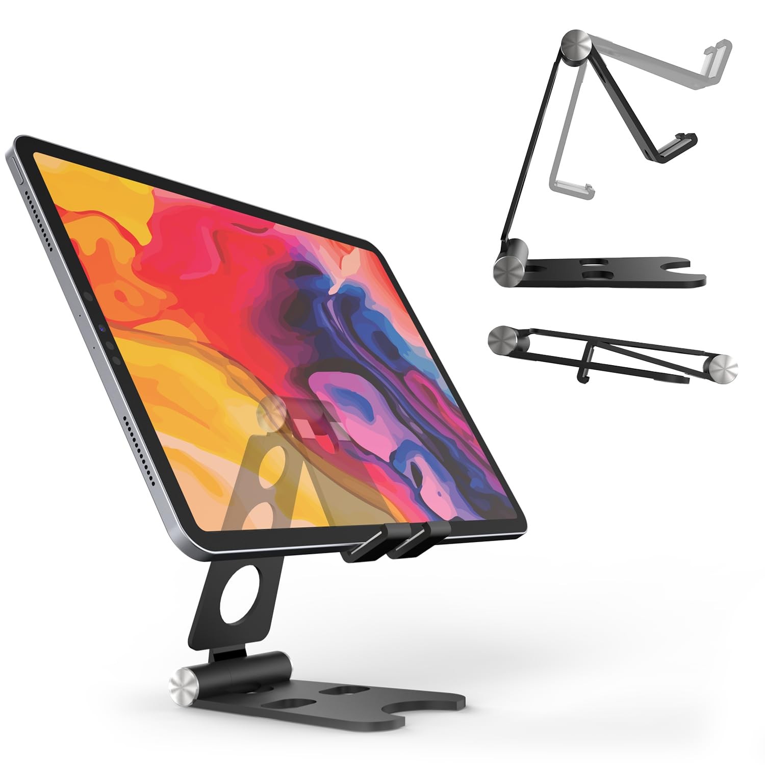 Kado Aluminum Alloy Tablet Stand for Portable Monitor, Black, Black