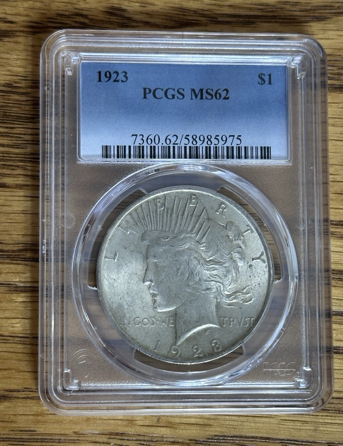 1923 Peace Silver Dollar $1 PCGS MS62 - Brilliant Uncirculated BU Silver Dollar