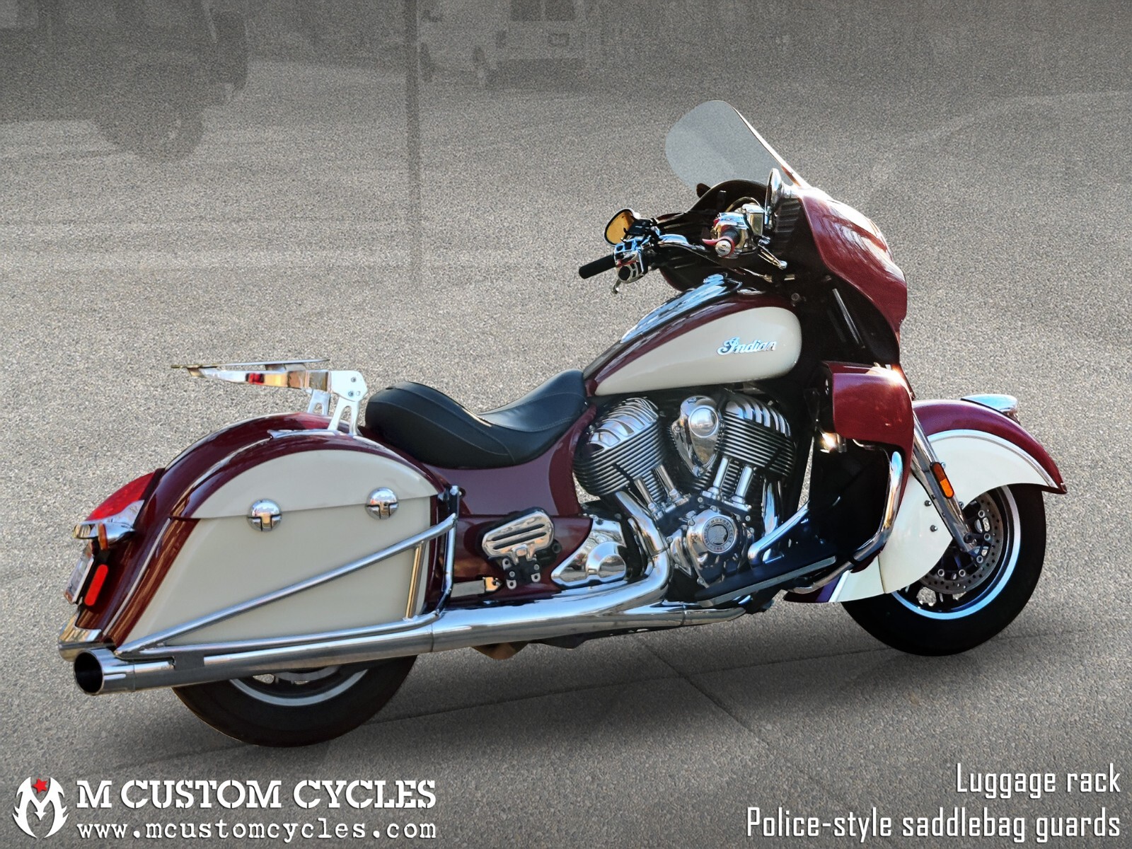 Police-Style Saddlebag Guards - Indian Chieftain, Roadmaster, Springfield, Chief